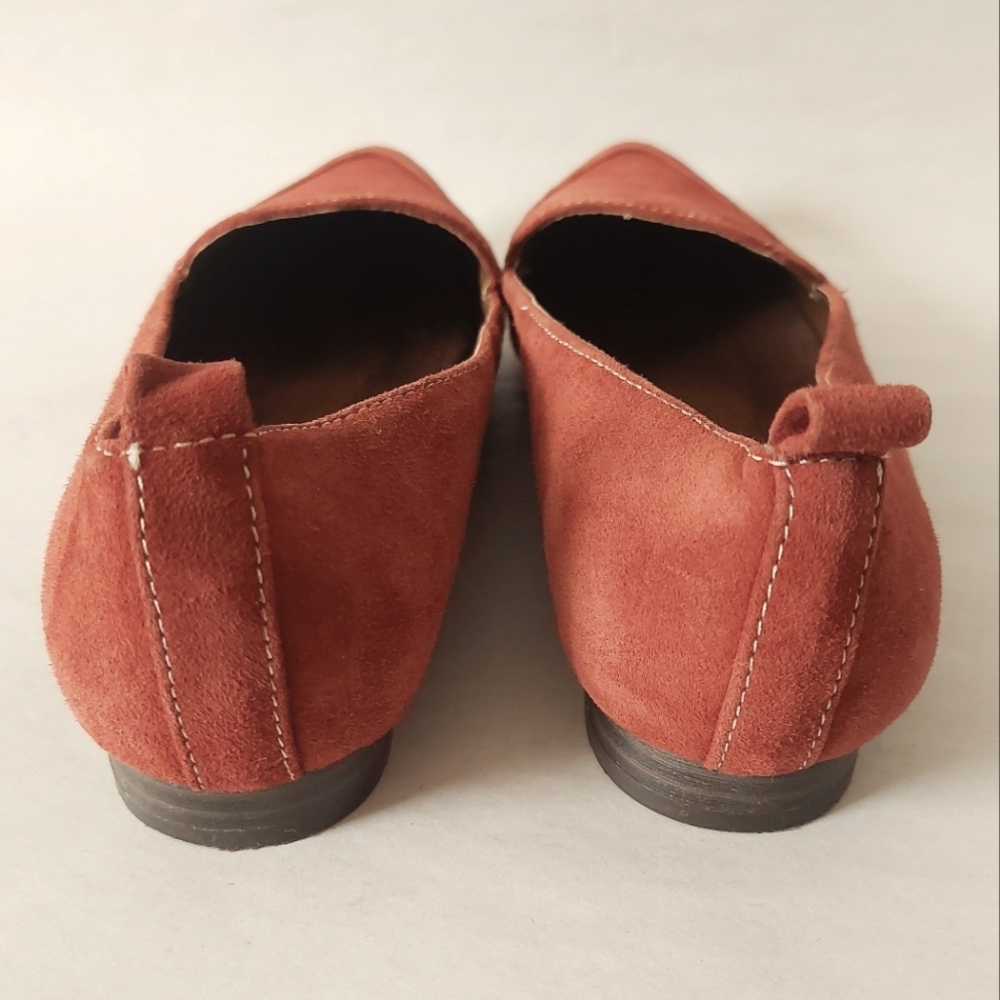 Cynthia Rowley Women Loafer Size 6 Paprika Red Suede Leather Comfort Pointed Toe - Picture 9 of 12